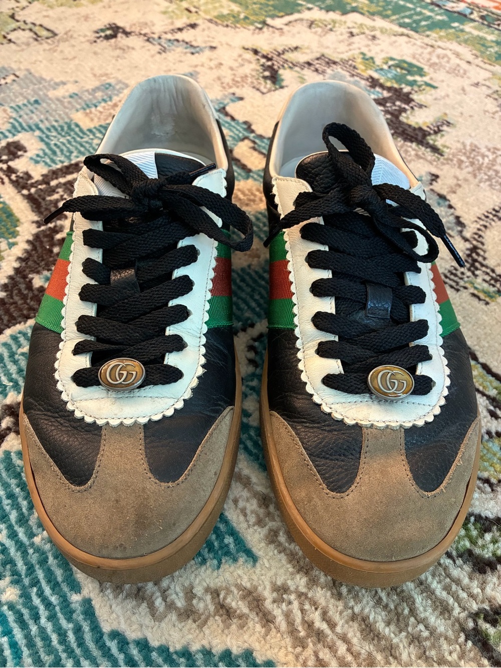 Gucci Leather Suede Low Sneakers Vintage